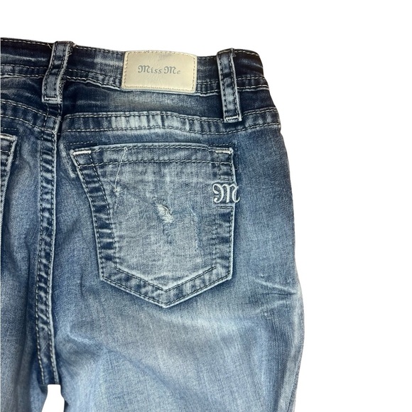 Miss Me Jeans Women's 28 (30x28) Ankle Skinny Mid-Rise Distressed Blue Denim - Picture 6 of 11